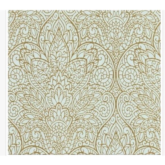 York Wallcoverings Candice Olson Wallpaper, Blue/metallic CD4008 - Picture 1 of 6